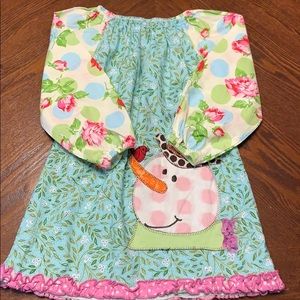 La Jenns size 3T snowman appliqué dress